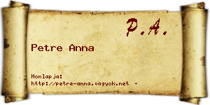 Petre Anna névjegykártya